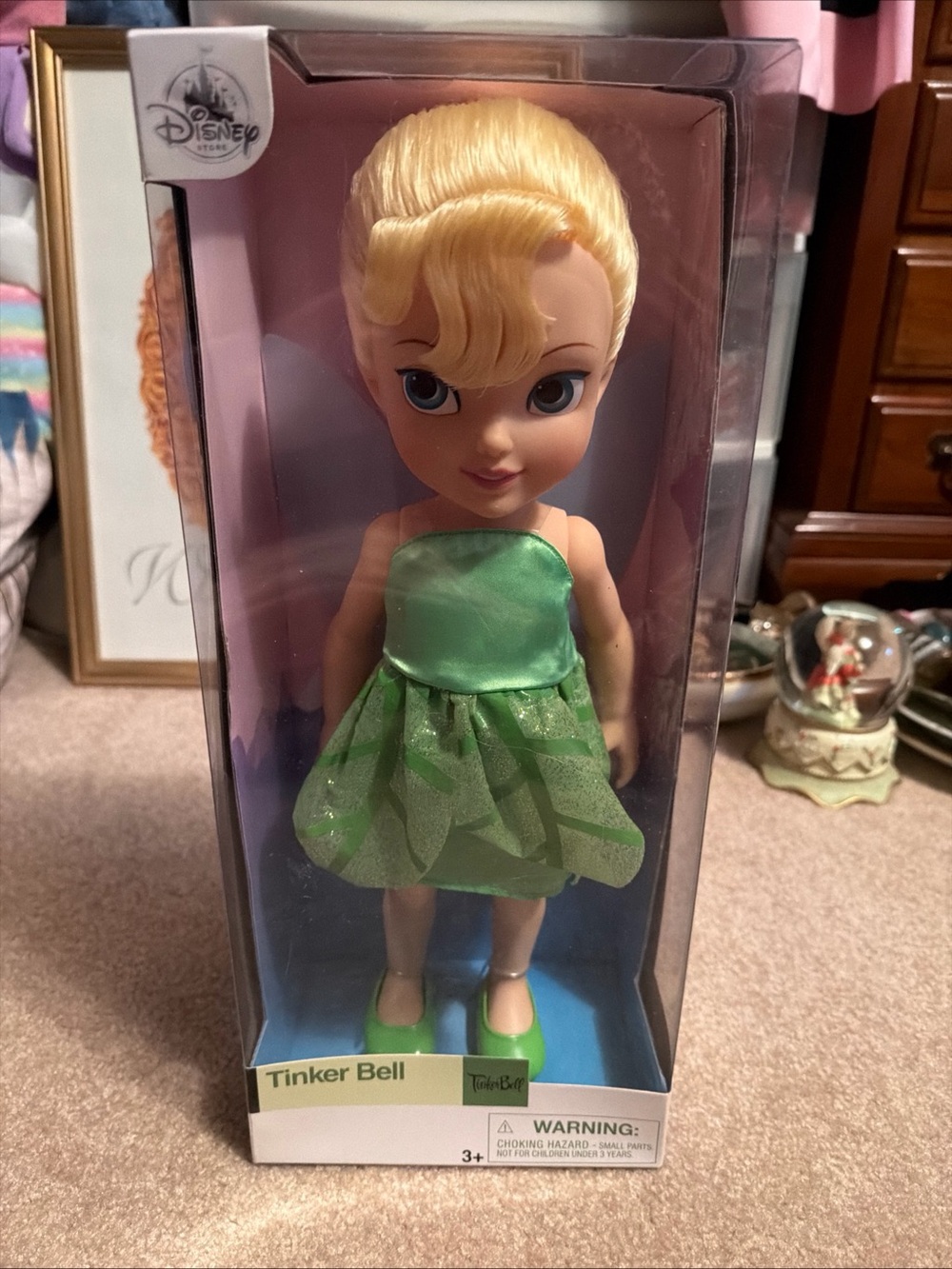 NIB Disney Store Tinker Bell Doll in Green Dress